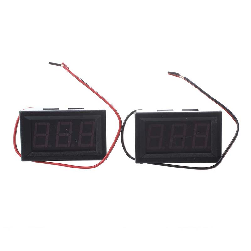 2 Mini ดิจิทัล LED สีแดงตัววัดค่าแรงเคลื่อนไฟฟ้าขนาด4.5-30V