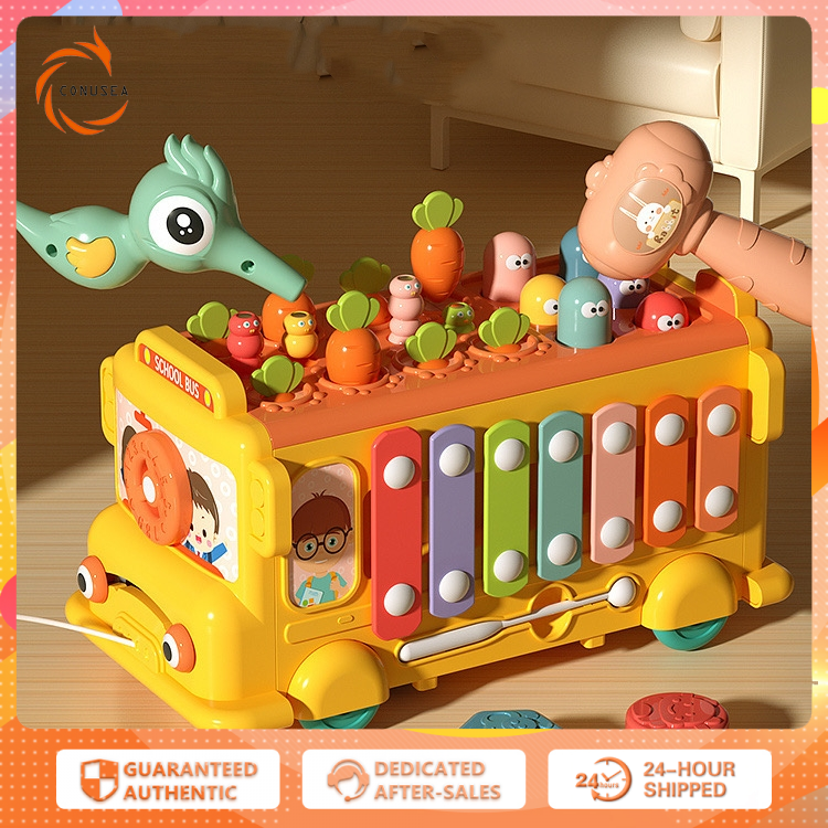 CONUSEA Multifunctional Baby Toys Bus Car Shape Sorter Montessori