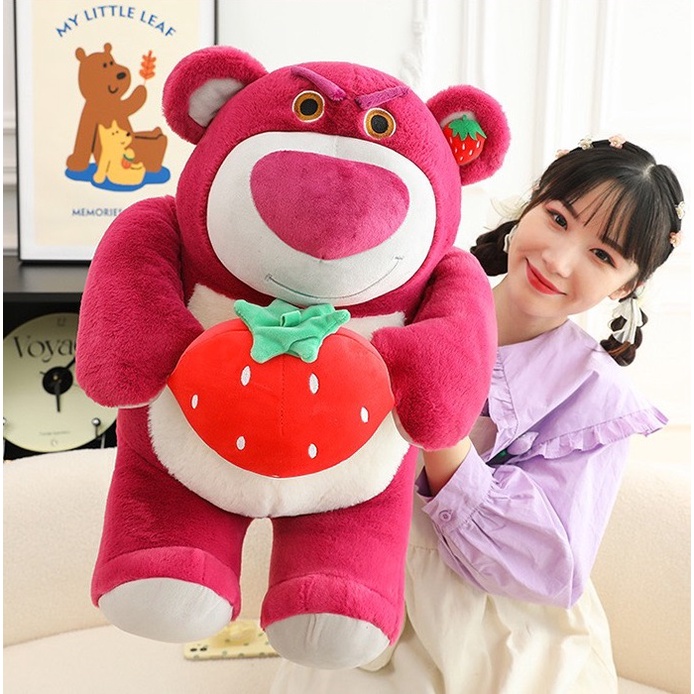Gấu bông gấu dâu lotso disney ôm trái dâu cao cấp cực đáng yêu - thingkids