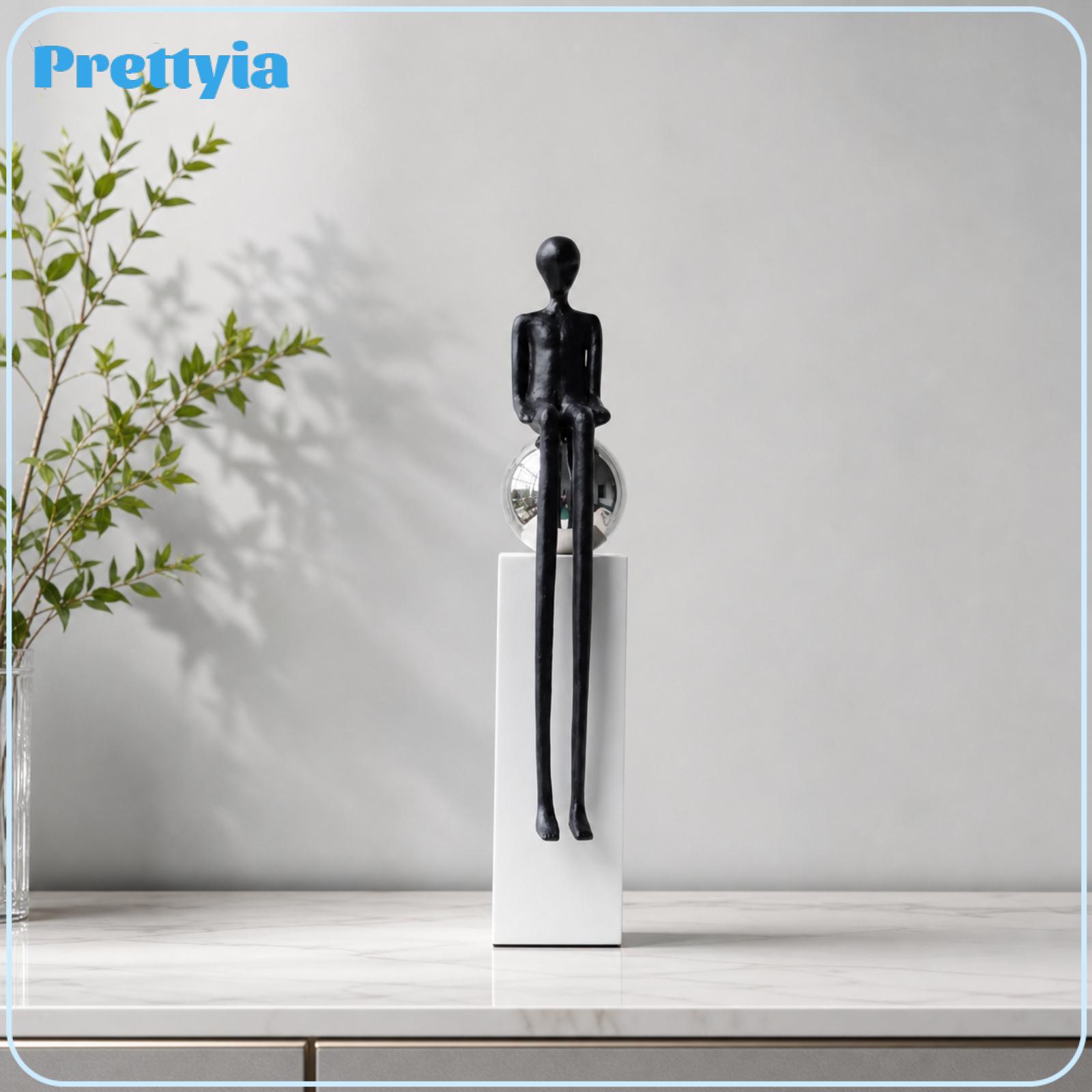 Seated Figure Statue Slender Human Figure Sculpture Figurine Contemporary Decor Lustrous for Homeowners, Living Room, Entryway ราคา 9,395 บาท*ส่งฟรี
