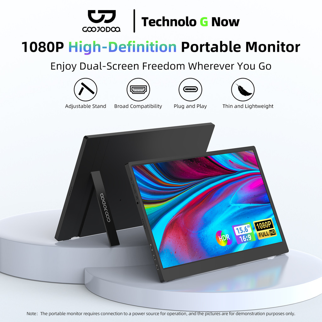 GOOJODOQ จอภาพแบบพกพาขนาด 15.6 นิ้ว Exceptional Visual Clarity 4 โหมดจอแสดงผลแบบยืดหยุ่นปรับมุมมุมมองได้ ราคา 2,999 บาท*ส่งฟรี