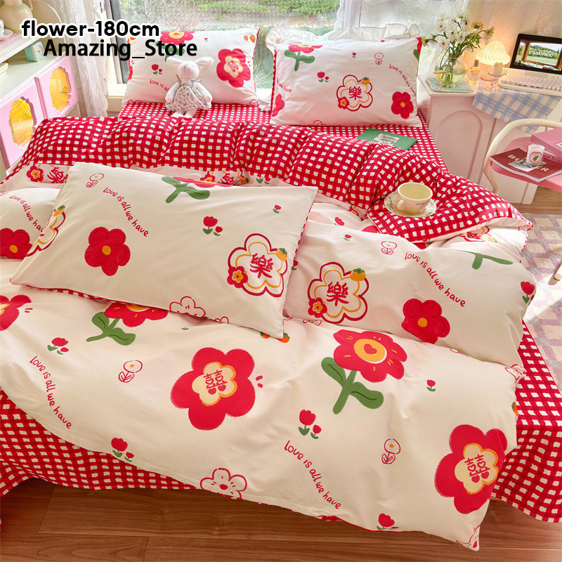 Amazing_Store Chenmi Craft Four Piece Nordic Cotton ins Mini Fresh Bed Sheet Blanket ราคา 1,025 บาท*ส่งฟรี