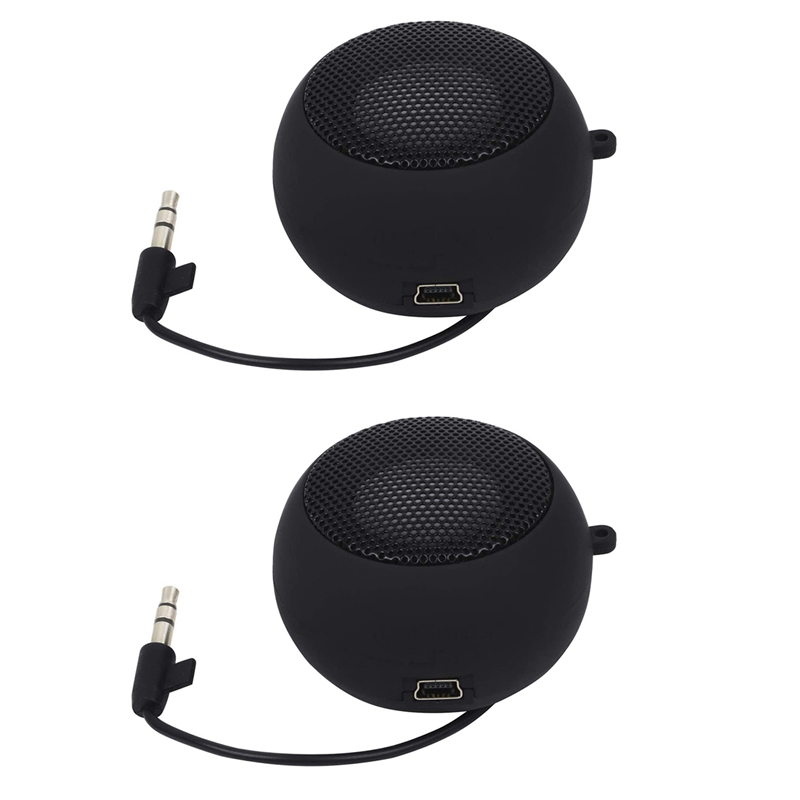 2X Mini Speaker Portable Rechargeable Travel Speaker with Aux Input Wired 3.5mm Headphone Jack