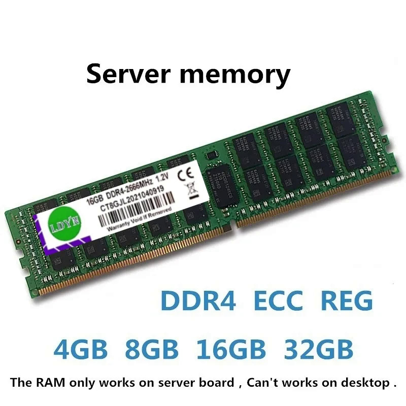 Bộ nhớ máy chủ RAM REG ECC DDR4 4GB 8GB 16GB 32GB 64GB 128GB PC4 2133MHz 2400MHz 2666MHz 2933MHz 320