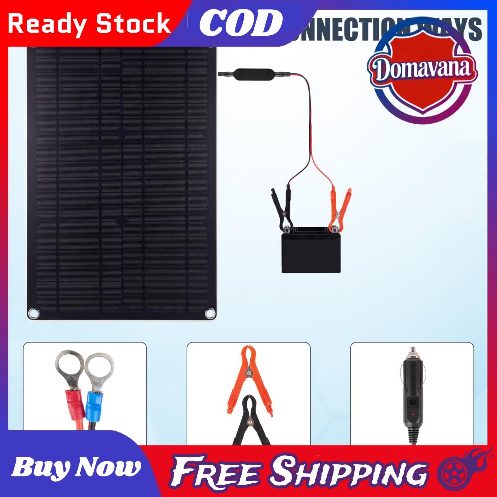 Domavana Bộ Sạc Pin Năng Lượng Mặt Trời Bảo Trì 20W 12V Di Động Tấm Pin Năng Lượng Mặt Trời Nhỏ Giọt Bộ Sạc Cho Ô Tô Xe Máy Thuyền Và Nhiều Hơn Nữa Giá 645,000 Đồng*Miễn phí vận chuyển