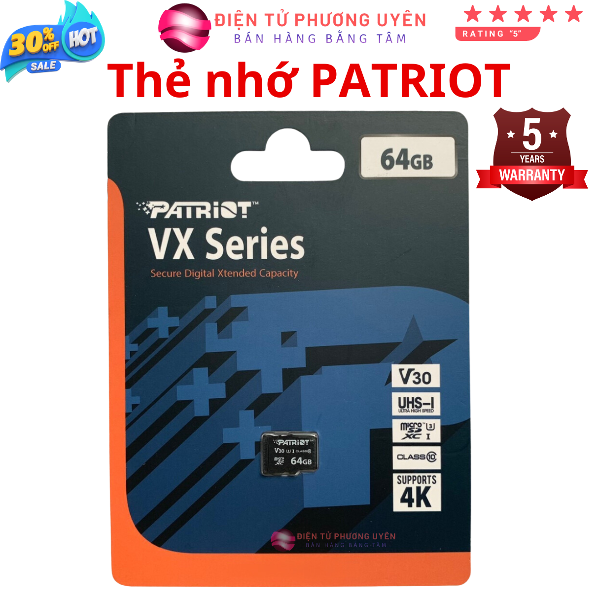 Thẻ Nhớ PATRIOT 32GB, 64GB, 128GB Micro SD - Bảo Hành 5 Năm Chính Hãng - Phương Uyên