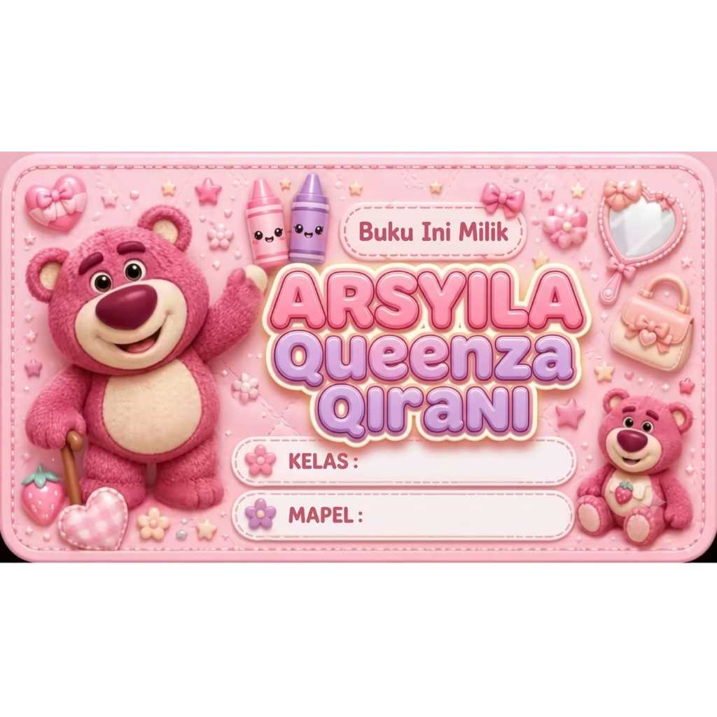 RISAOSHOP RISAOSHOP - Kode K Sticker Mapel Custom Nama HVS 4x8 Cm 20 pcs