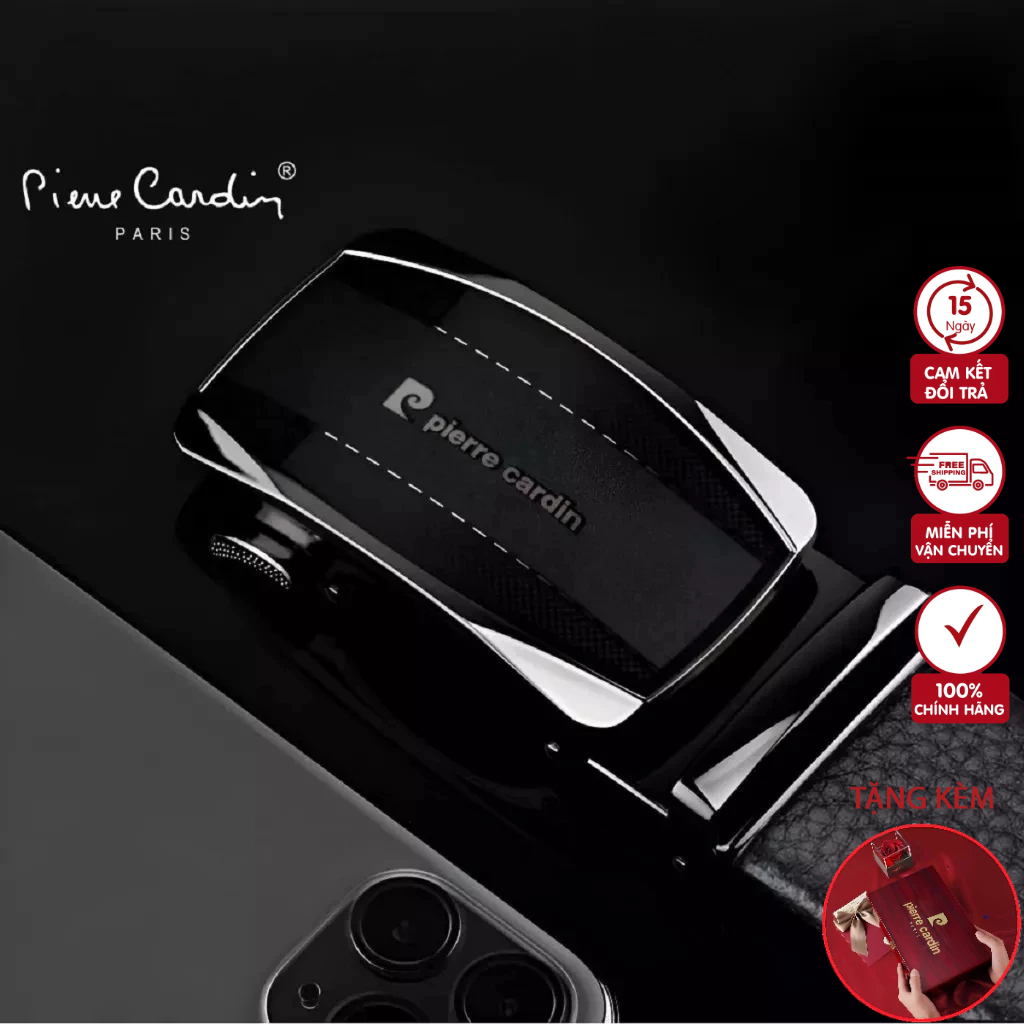Thắt lưng nam da bò thật 100% cao cấp hàng hiệu pierre cardin dây nịt nam cao cấp pd111 hộp gỗ làm quà tặng, quà biếu
