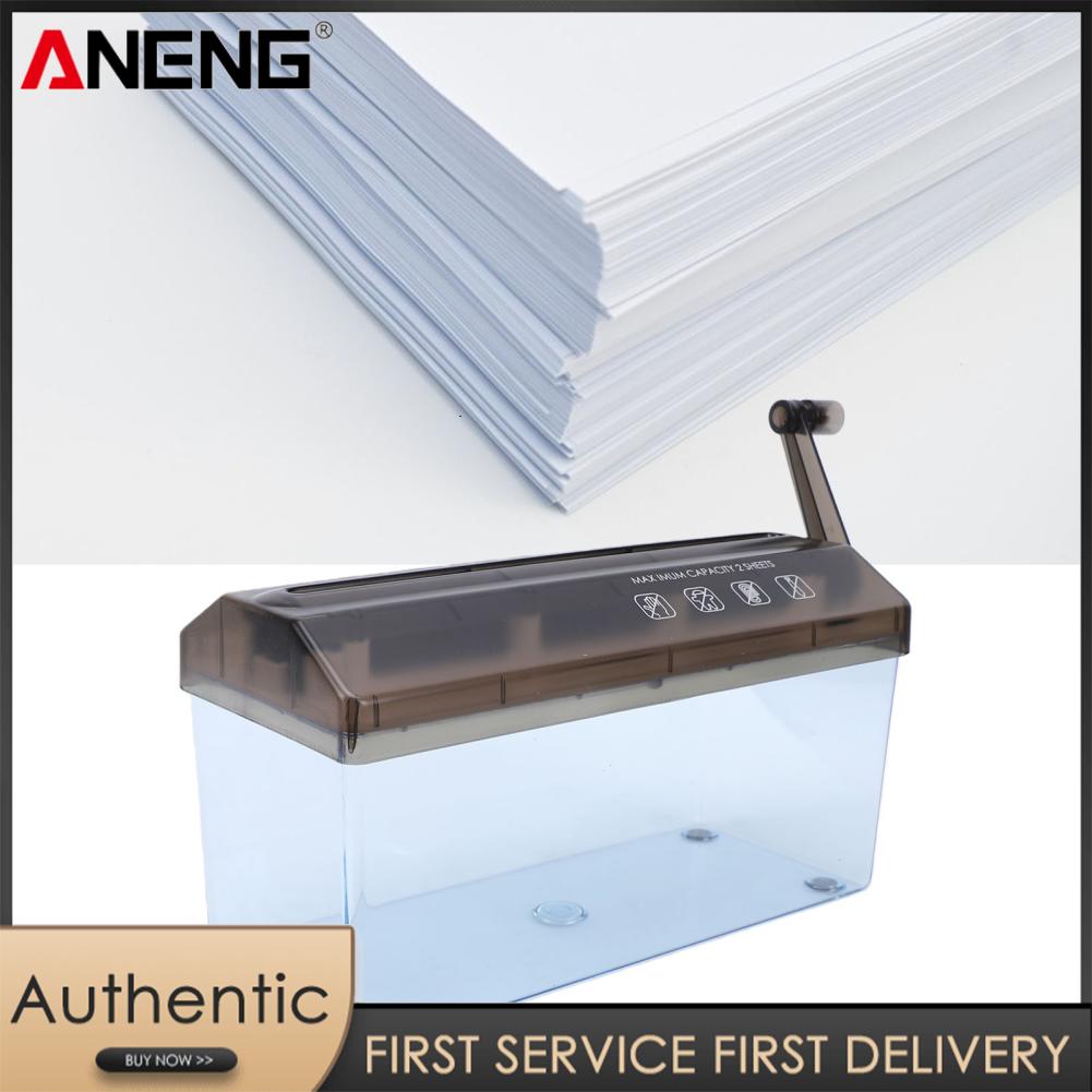 Aneng Mini tay quay Shredder xách tay A4 giấy băm nhỏ công cụ cho các tài liệu nhà trường học văn phòng sử dụng