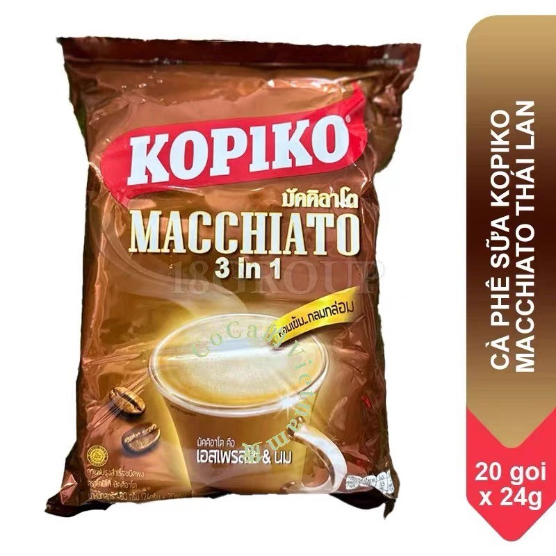 Cà Phê Hoà Tan Kopiko Macchiato 3in1 Thái Lan 408g - Ăn Vặt 492