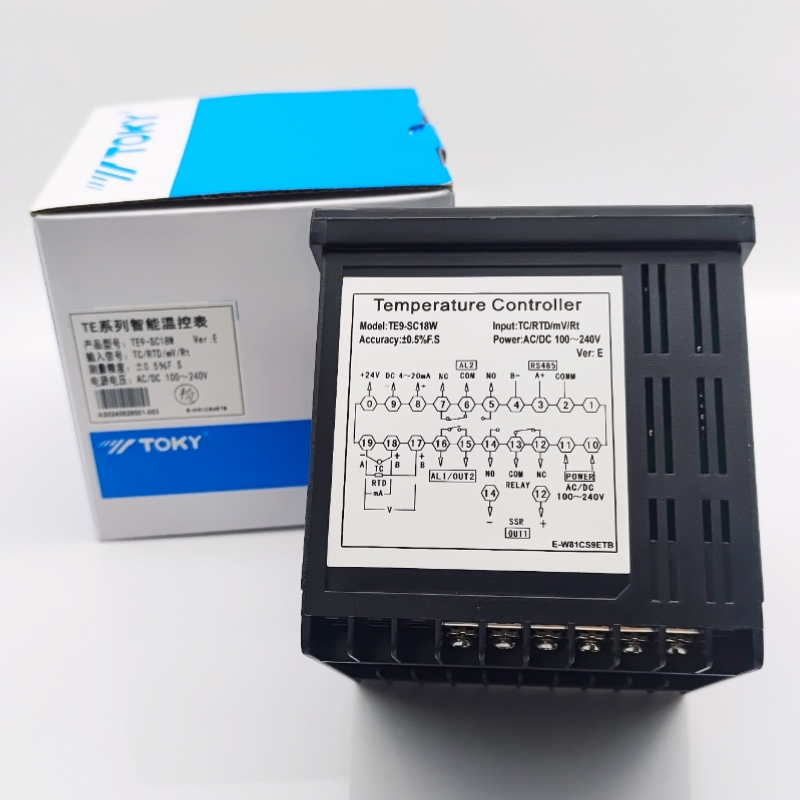 TE9-SC18W | Bộ Điều Khiển Nhiệt Độ TOKY - Tùy Chọn Khác TE9-RC10W/TE9-SC18W | Rail DIN | Phạm Vi 0~999°C | Độ Chính Xác Cao