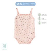 Bodychip bộ liền tam giác 2 dây họa tiết cherry cho bé gái bé sơ sinh Boube vải cotton organic