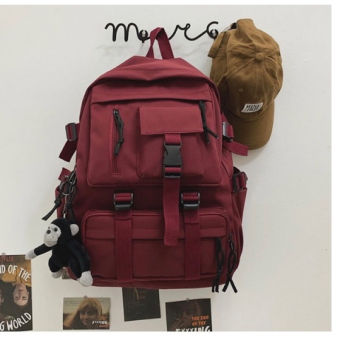 Balo trơn phối túi nhỏ và khoá, cặp học dinh đi học đi chơi giá rẻ BL55