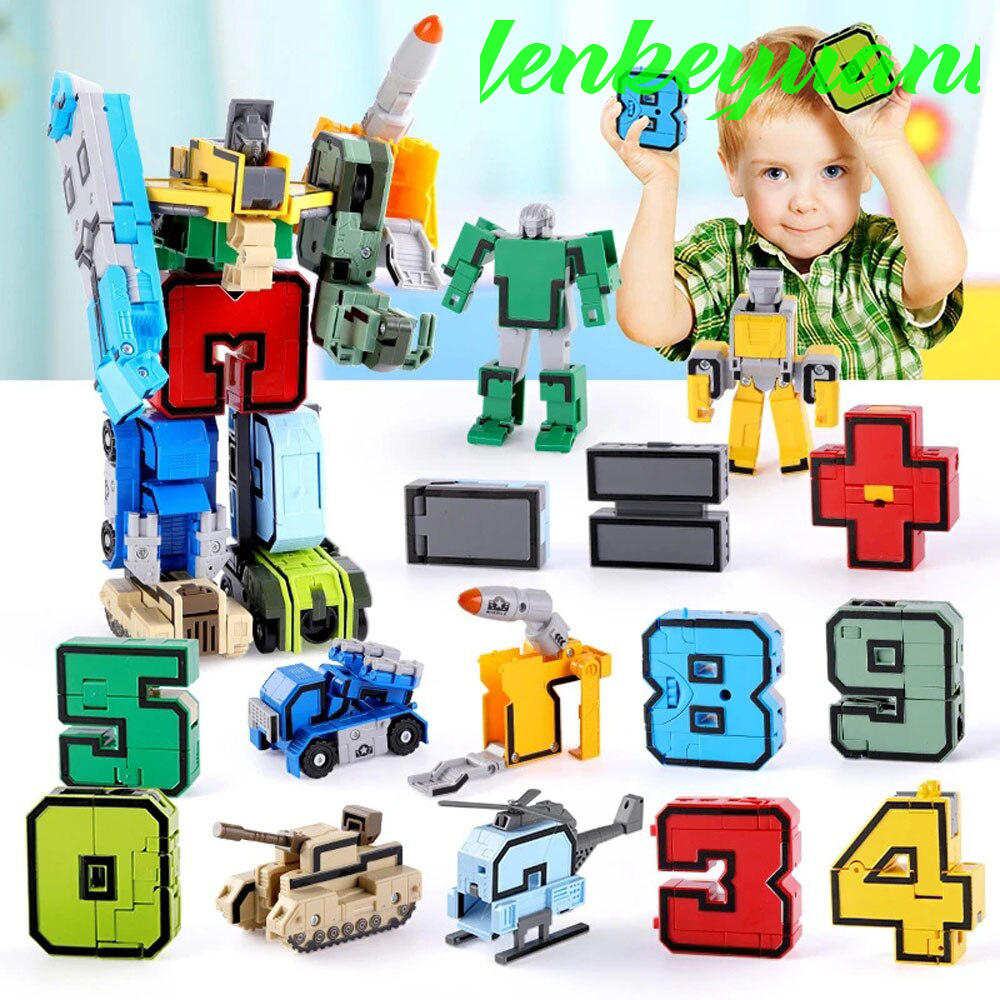 [fenk] Assembleren van bouwstenen educatief speelgoed assembleren actie figuur transformatie nummer robot vervorming robot speelgoed voor kinderen