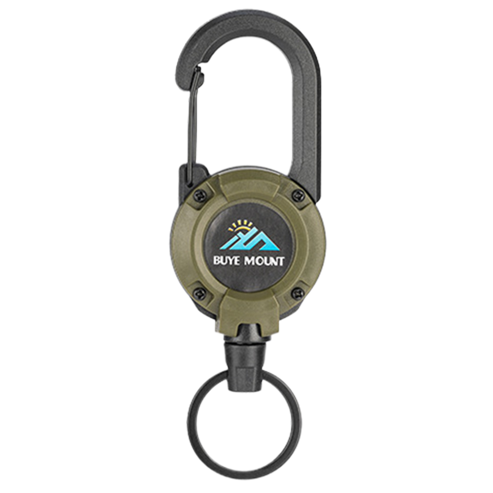 【New Arrival】 Anti-theft Tactical Keychain with 24 Inch Steel Wire Cord Easy-to-pull Buckle Rope with Belt Clip Elastic Keychain