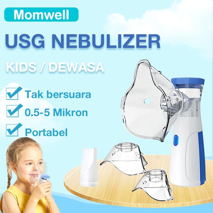 READY MOMWELL N7 PLUS NEBULIZER PORTABLE / ALAT NEBULIZER ANAK / NEBULIZER / VAPOR ASTHMA INHALER / TERAPI PERNAFASAN NEBULIZER ASMA / COCOK UNTUK ANAK-ANAK DAN DEWASA ASLI BERAT OBAT TETES WAJAH ALAT BANTU INHALER ASTHMA | STOCK TERBATAS