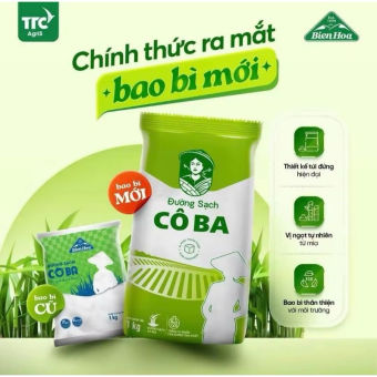 Đường Trắng Cô Ba 1Kg - Bao bì mới