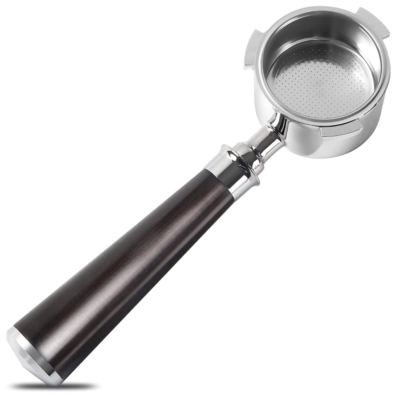 (XOEB) 51mm Portafilter 3 Ears, Stainless Steel,51mm Bottomless Portafilter with Wood Handle and Fil