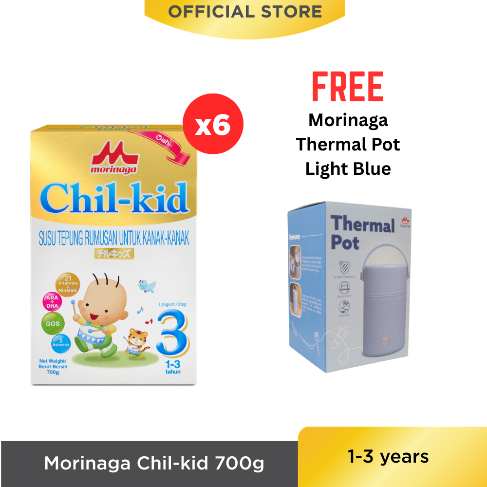 Morinaga Chil-kid Step 3 (No Sucrose) 6 boxes x 700g [Free 1 Morinaga Thermal Pot]