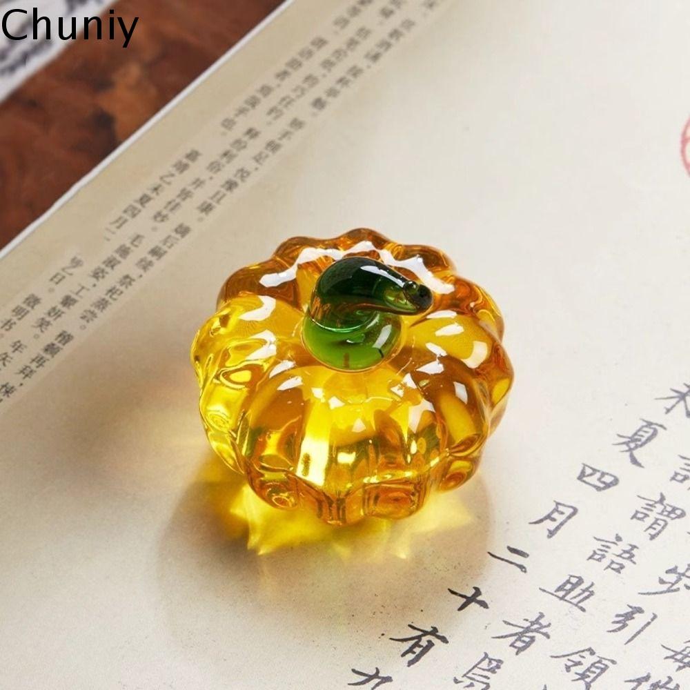 CHUNIY Truyền thống Chặn giấy thủy tinh pha lê Chuyên nghiệp Vẽ Chặn giấy hình quả bí ngô Độc đáo Tranh Phụ kiện thư pháp Dụng cụ nghệ thuật