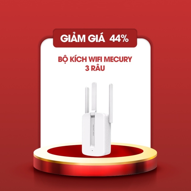 Bộ kích sóng Wifi Chính Hãng, Bộ kích sóng wifi 3 râu Mercury (Wireless 300Mbps) cực mạnh, Tăng sóng Wifi, Kích Wifi, Bộ tiếp nối sóng Wifi Sale -44%