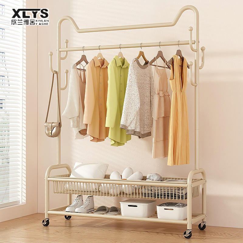 hanger Floor to ceiling bedroom clothes hanger Movable pulley Household