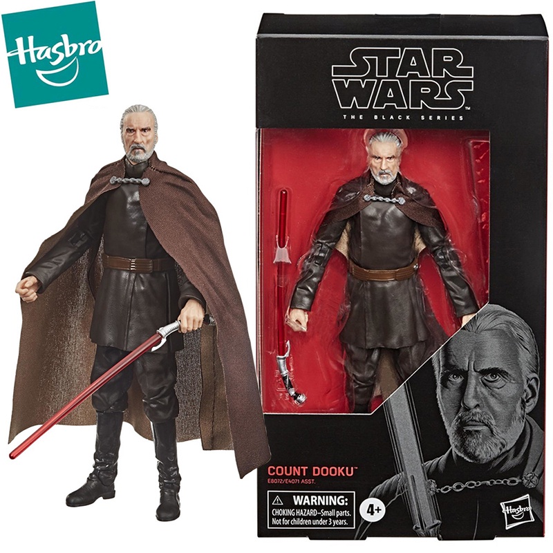 โมเดลฟิกเกอร์ อาร์ตทอย กล่องสุ่มของสะสม barang kualiti Hasbro Star Wars The Black Series Count Dooku E8072 Action Movbie Collectible Model Figure Toys hadiah