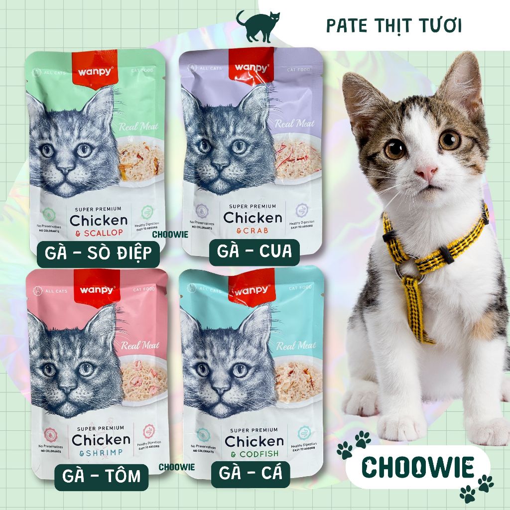 Pate wanpy cho mèo dạng thịt tươi 85 gram hàng nhập khẩu || pate cho mèo