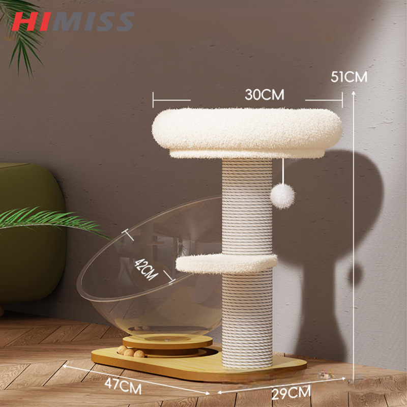 HIMISS 3 Tier Cat Tree With Napping Perches Indoor Cat Tree Tower With Sisal Rope Scratching Posts Cat Condo With Ball Track Toy ราคา 3,491 บาท*ส่งฟรี