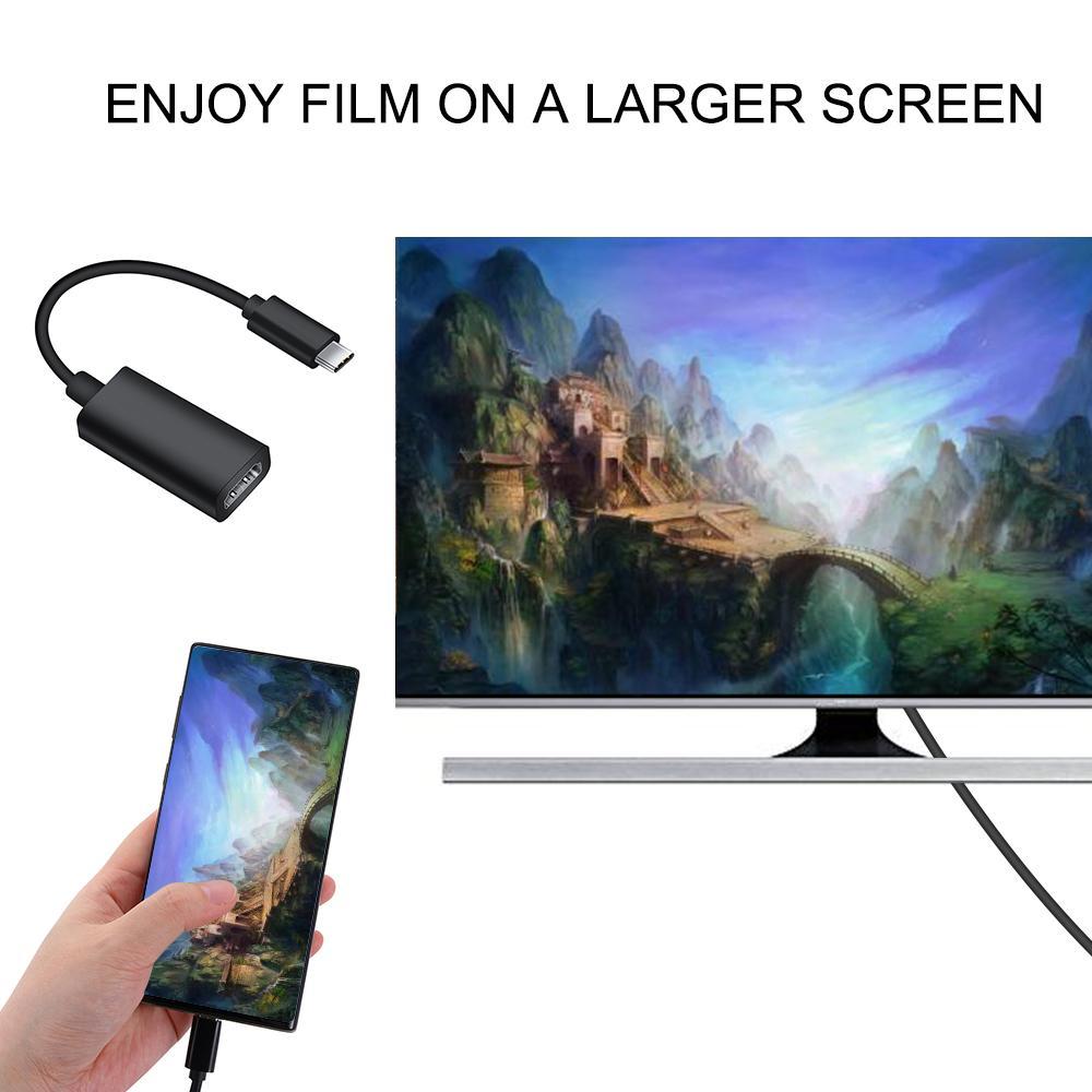 Okdeals Cho Điện Thoại Máy Tính Xách Tay Độ Nét Cao Cắm Và Chơi Đầy Đủ Bộ chuyển đổi HD Cáp SB-C Loại C Để Đầu chuyển HDMI USB C 3.1 4K cáp TV HD