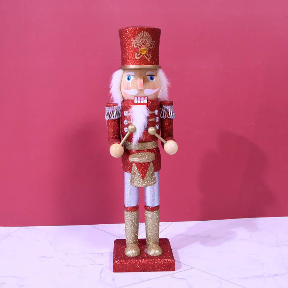 36cm Nutcracker bức tượng woode vua tay trống làm bằng tay Giáng sinh Nutcracker con rối búp bê Sáng tạo quà tặng trang trí nhà