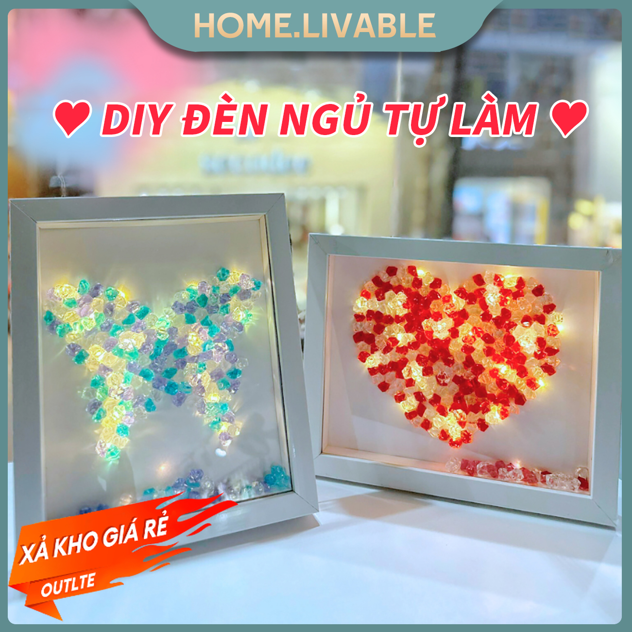 Khung tranh đính đá pha lê Bộ Khung Ảnh Thủ Công Bằng Đá Pha Lê Làm Quà Tặng Sinh Nhật quà sinh nhật quà kỉ niệm