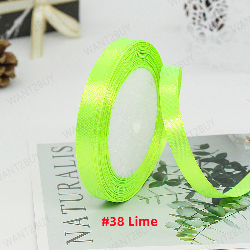🇲🇾 1cm 25Yards DIY Bow Craft Satin Ribbon Flower Wrapping Webbing Decoration Packaging Gift Lace Hadiah Riben Kain 彩丝带