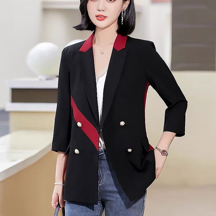 Khí chất phù hợp với thon gọn Hàn Quốc-fit dài tay áo khoác cho nữ mới TRUNG NIÊN mẹ Slim-fit giản d