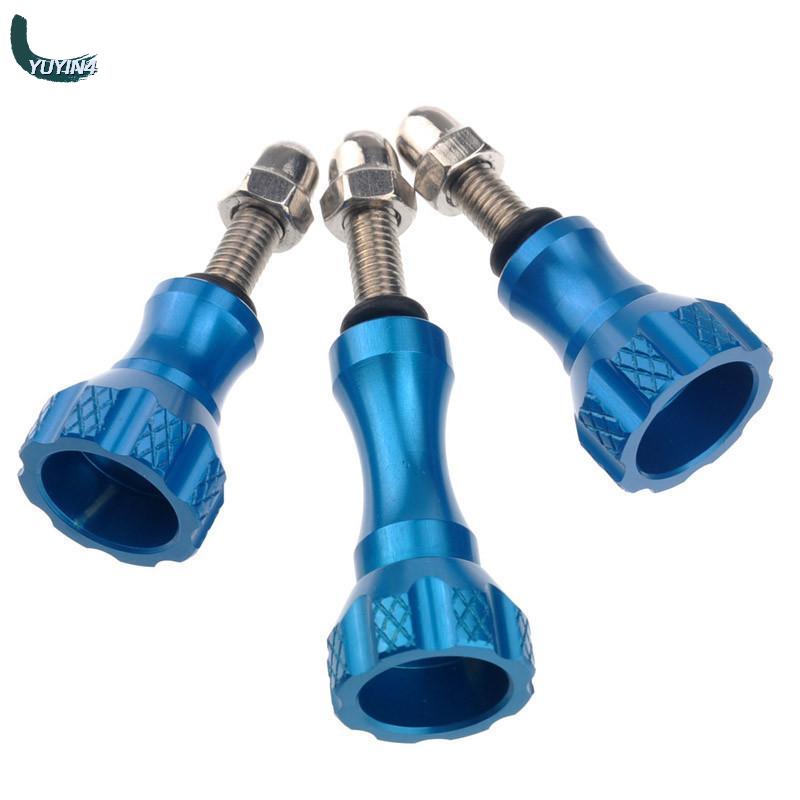 YUYIN4 3pcs nhôm ngón tay cái núm Bolt vít 2 ngắn + 1 dài cho 7 6 5 4 Yi 4K SJCAM SJ4000 H9 trường hợp Tripod Mount Cam phụ kiện