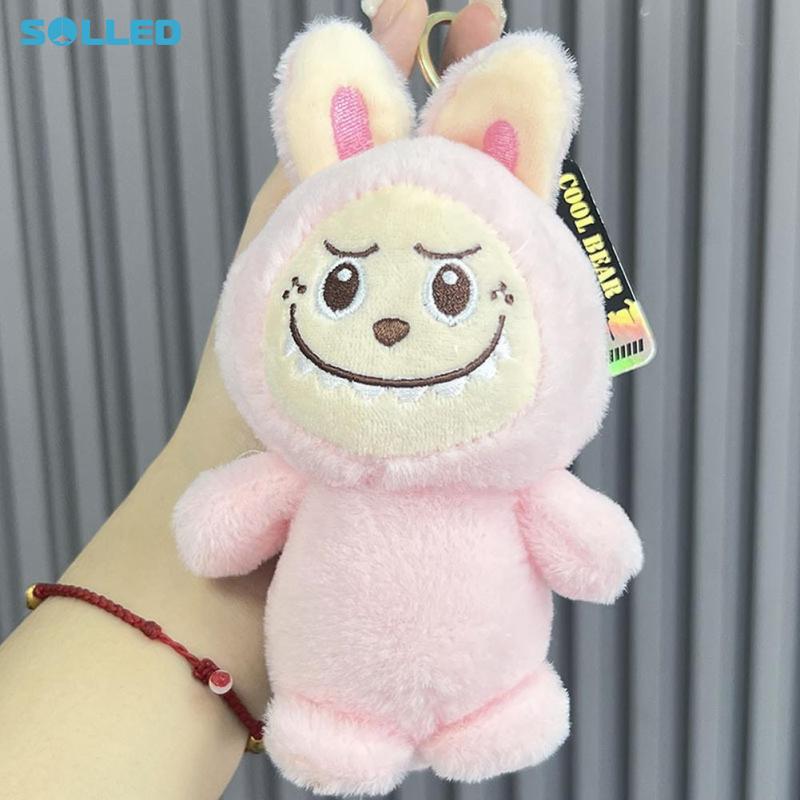 Labubu Plush Keychain 5.94" PP Cotton Cartoon Animals Pendant Key Chains For Christmas Car And Home Keys Bag