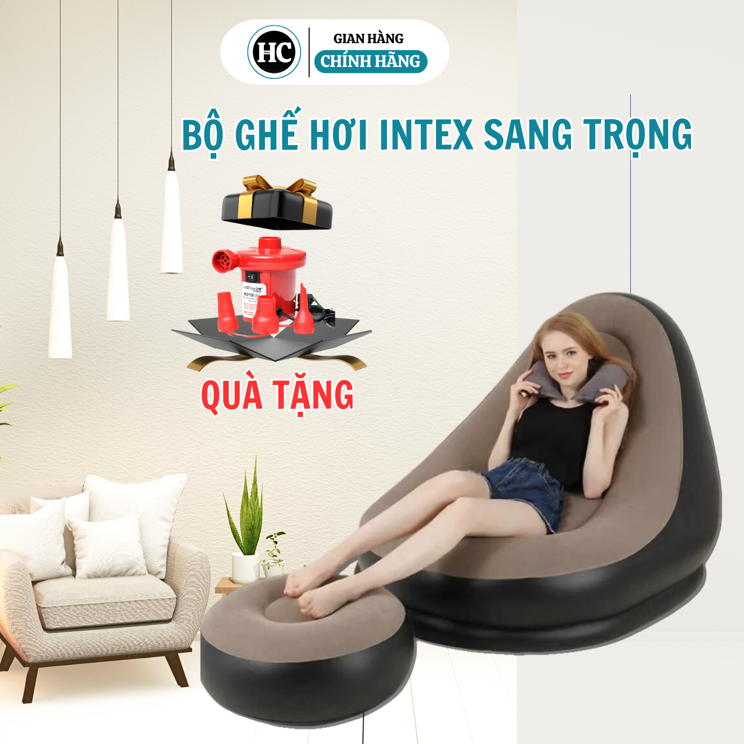 Ghế hơi tựa lưng chính hãng INTEX 68564-julong. TẶNG KÈM BƠM ĐIỆN ghế đệm hơi êm ái tiện dụng cho bạn những lúc mệt mỏi xem ti vi hay đoc sách báo rễ di chuyển .sức tải lên đến 180kg,hàng cao cấp ( BẢO HÀNH 12 THÁNG )