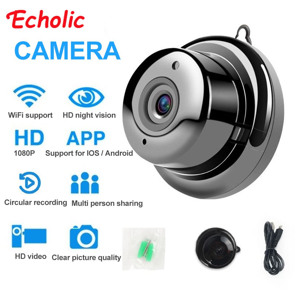 Camera giám sát bảo mật v380 mini camera cctv 1080p wifi tầm nhìn ban đêm kết nối với điện thoại