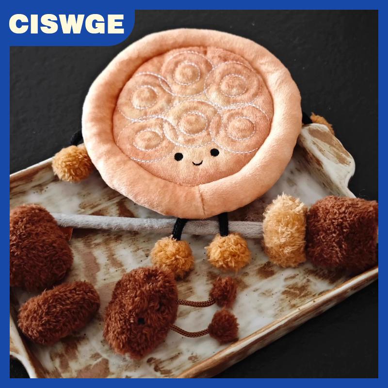 CISWGE Dễ thương naan đồ chơi sang trọng Keychain phim hoạt hình flatbread mềm nhồi Búp bê mặt dây chuyền xe vòng chìa khóa ba lô túi trang trí Kid Quà Tặng