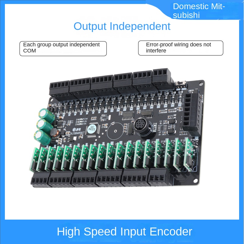 Board Mạch PLC EY FX3U  RS232/RS485/ 2AD2DA, Nguồn 24VDC, GX Works2 Mitsubishi - 32MT - CÓ ĐẾ CÀI RAY