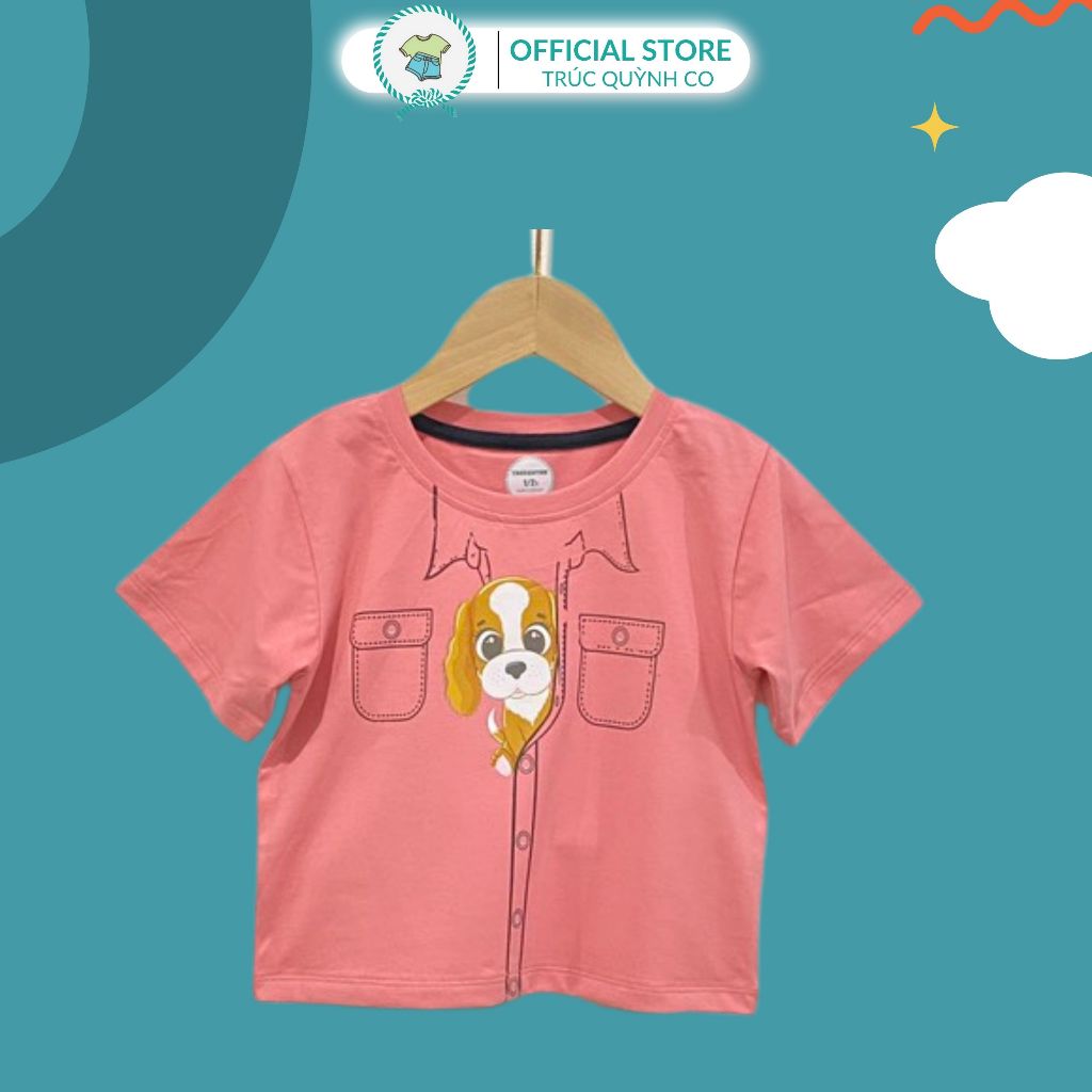 Áo Thun Bé Gái Hình Chú Chó Hoạt Hình Siêu Cute, Truc Quynh Co(12kg đến 33kg) - 8