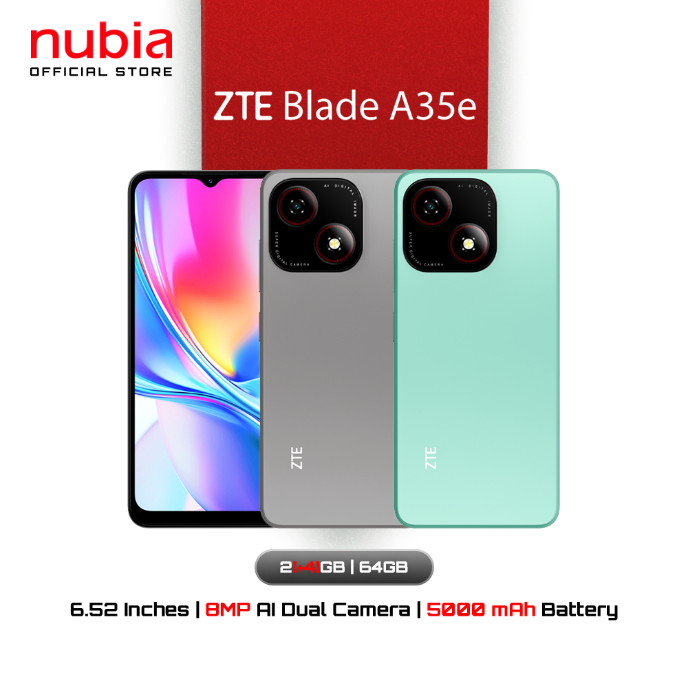 ZTE Blade A35e (2+64GB) l Battery 5000mAh l หน้าจอ 6.52" l กล้อง8MP AI Camera l รับประกันศูนย์ไทย18เดือน ราคา 1,990 บาท*ส่งฟรี