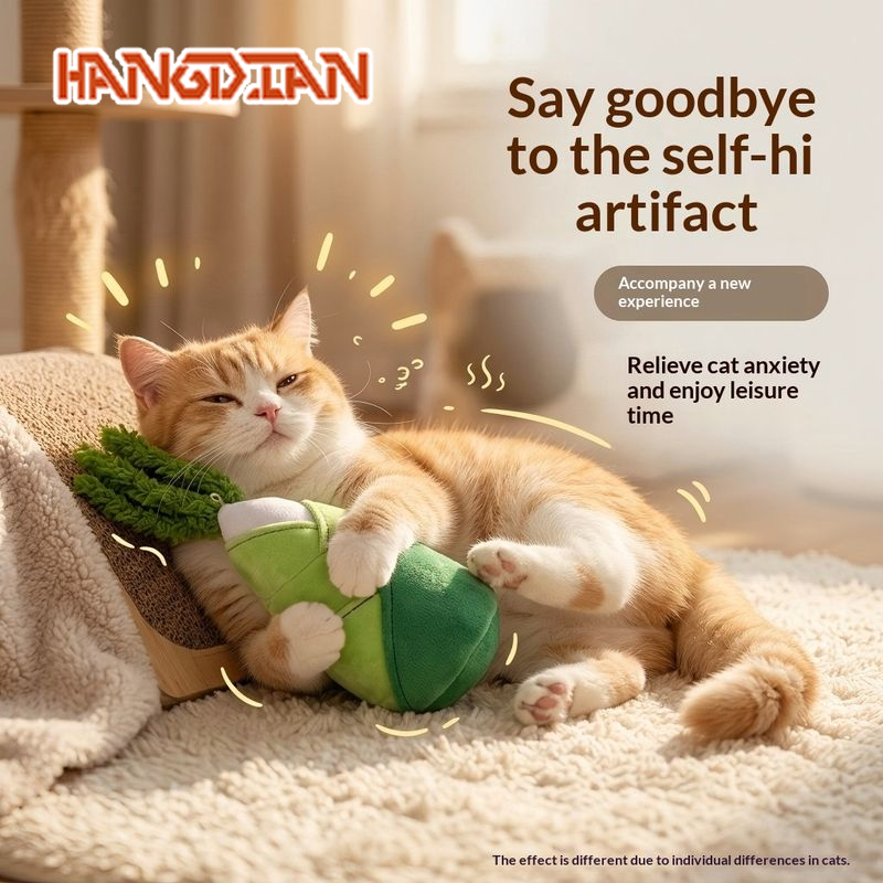 HANGDIAN Cute Bamboo Shoot Pillow Toy for Cats, Self-Entertainment and Anxiety Relief ราคา 116 บาท*ส่งฟรี