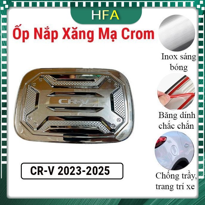 Ốp nắp xăng Honda CRV CR-V 2023-2024-2025 mạ crom  chống trầy trang trí ô tô - HFA