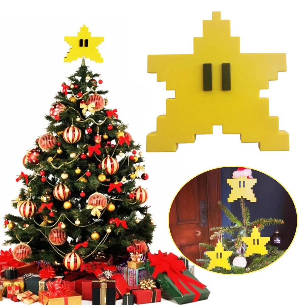 Christmas Tree Mosaic Pentagram Yellow Star Top Christmas Decoration A8T8