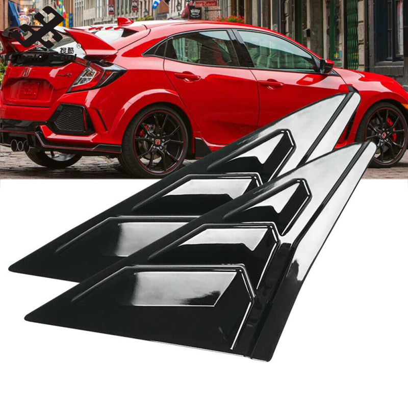 Vòng tròn mát 1 cặp phía sau Vent cửa sổ thông hơi Bìa Hatchback trang trí cửa sổ cửa chớp Tương thích cho 16-21 thế hệ thứ mười Civic