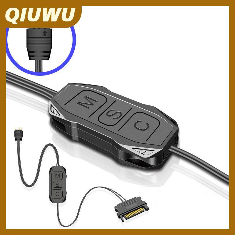 QIUWU 3Pin ตัวควบคุม argh 5V ไปยัง SATA แหล่งจ่ายไฟ MINI RGB HUB สำหรับเคสคอมพิวเตอร์ให้แสงสว่างชุดแถบ LED ราคา 46 บาท*ส่งฟรี