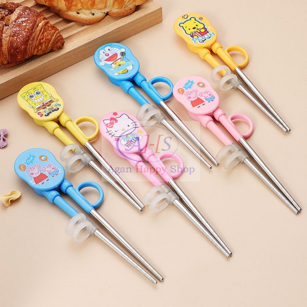 Sumpit Anak Karakter Lucu Stainless Berkualitas Food Grade / Hadiah Ultah Souvenir Pernikahan