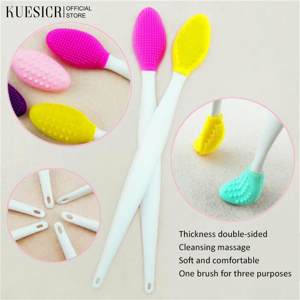 KUESICR แปรงจมูก, เครื่องมือแต่งหน้าความงาม, แปรงทำความสะอาดอเนกประสงค์, ซิลิโคน, หัวสองด้าน, เหมาะสำหรับแต่งหน้า, แปรงจมูก, พร้อมคุณสมบัติการทำความสะอาด ราคา 18 บาท*ส่งฟรี