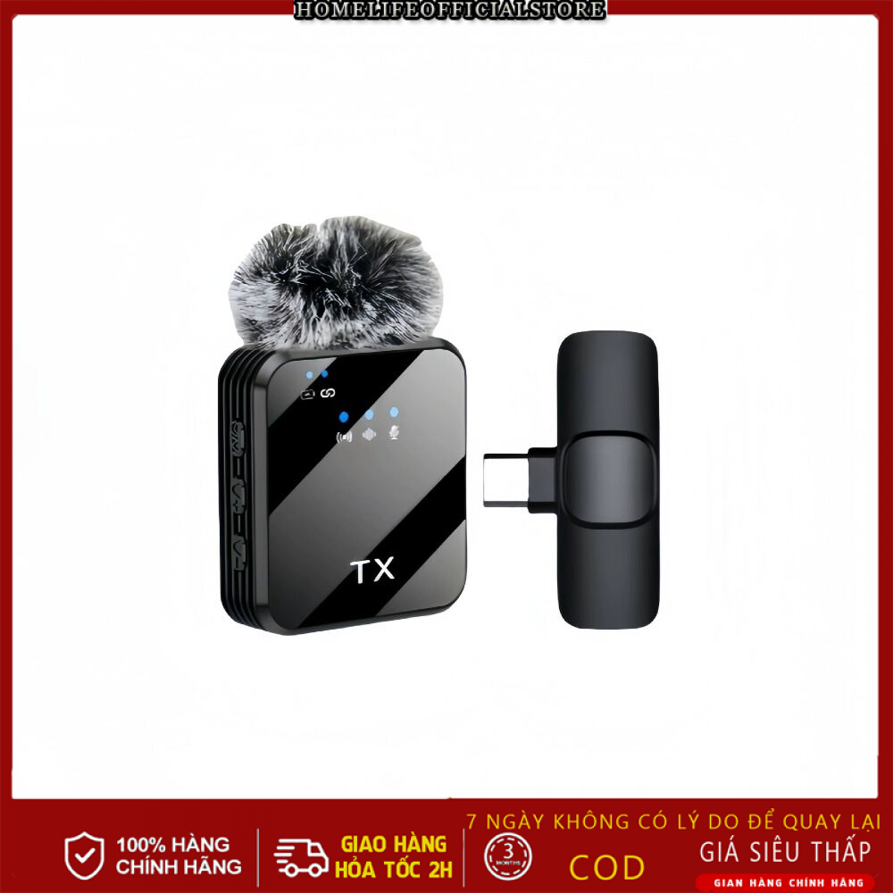【Vận chuyển nhanh】Micro Lavalier không dây Giảm tiếng ồn cho điện thoại iPhone Android Ghi Video phát trực tiếp